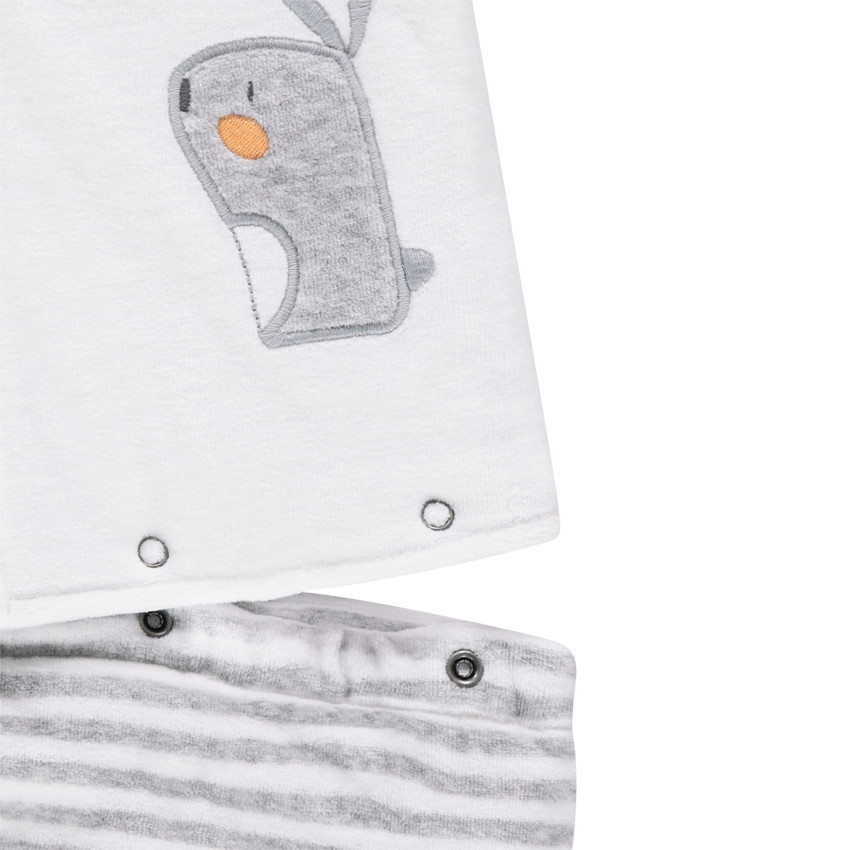 Nid d'ange pilote en velours avec animaux brodés 