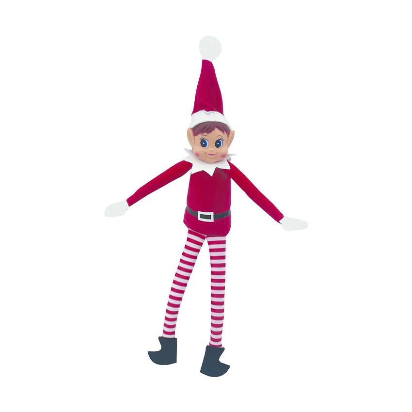 Lutin farceur de Noël 30cm Fille rouge/rayé 