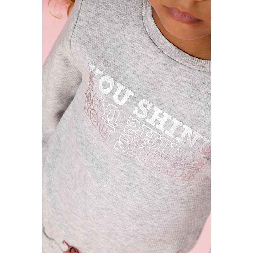 Robe manches longues en molleton fantaisie avec print pour fille 