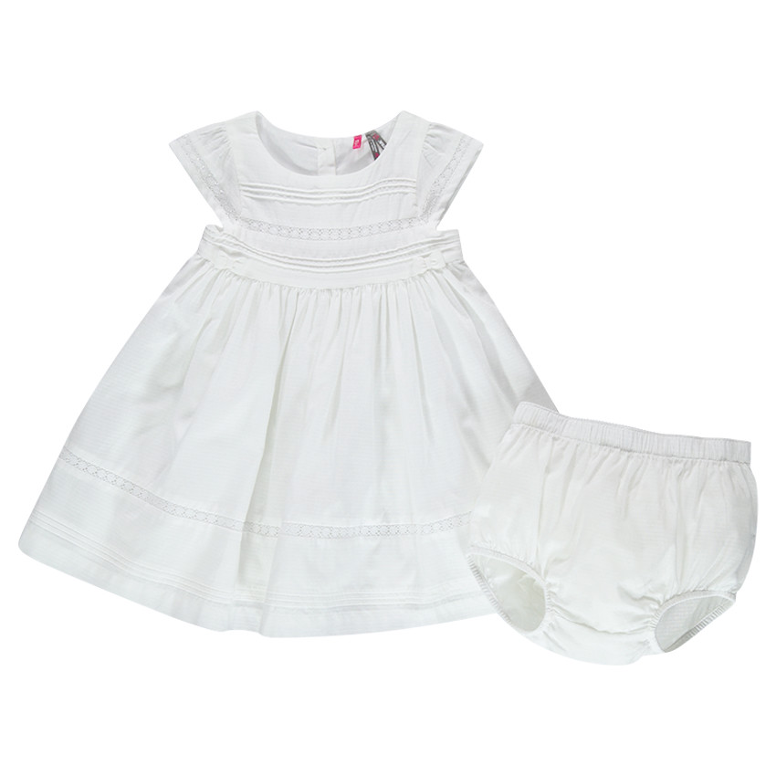 Ensemble de cérémonie robe et culotte en tissu façonné 