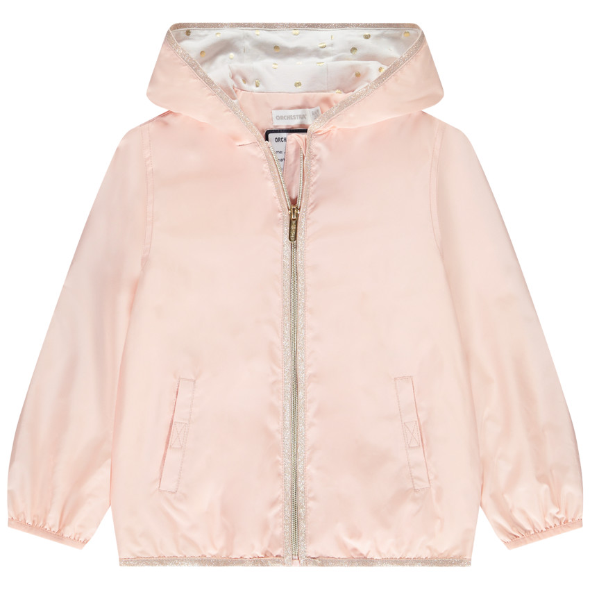 Coupe-vent uni à doublure imprimée pour fille - Rose