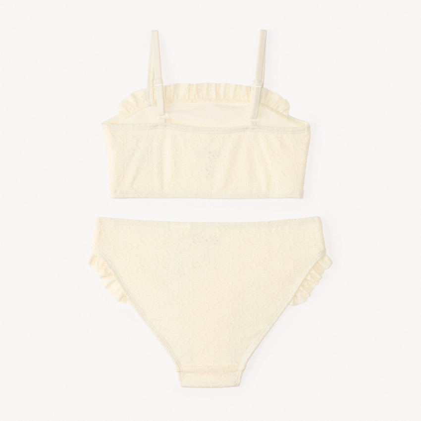 Maillot de bain 2 pièces effet broderie pour fille  