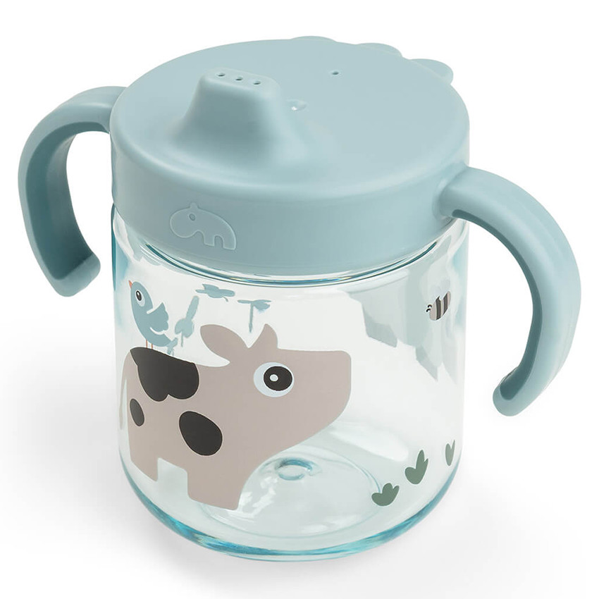 Tasse d'apprentissage Tiny farm Bleu