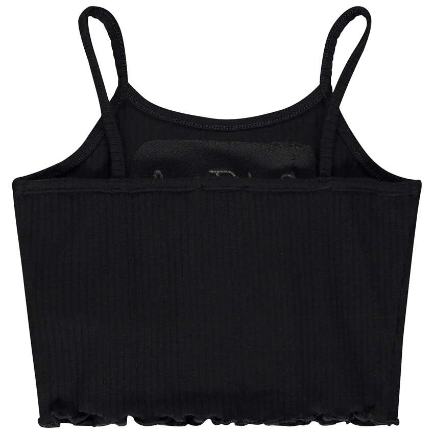 Débardeur court effet côtelé à broderie pour fille 