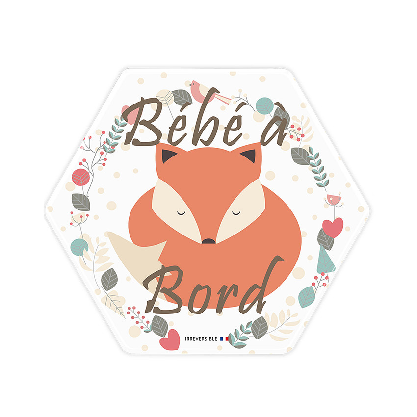 Adhésif de voiture bébé à bord Renard 