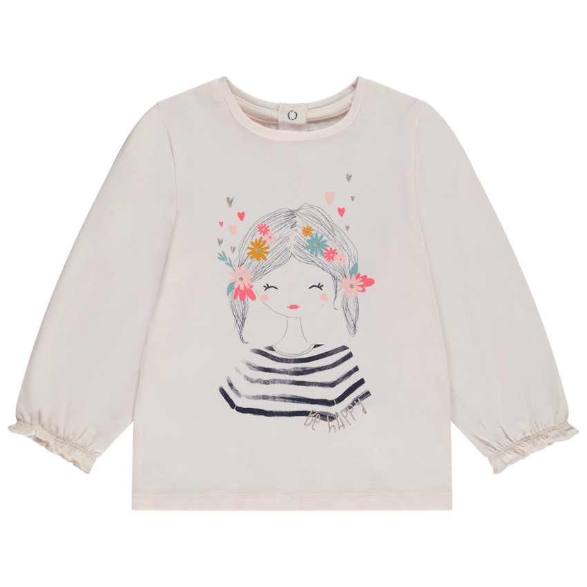 T-shirt manches longues en jersey print fantaisie pour bébé fille