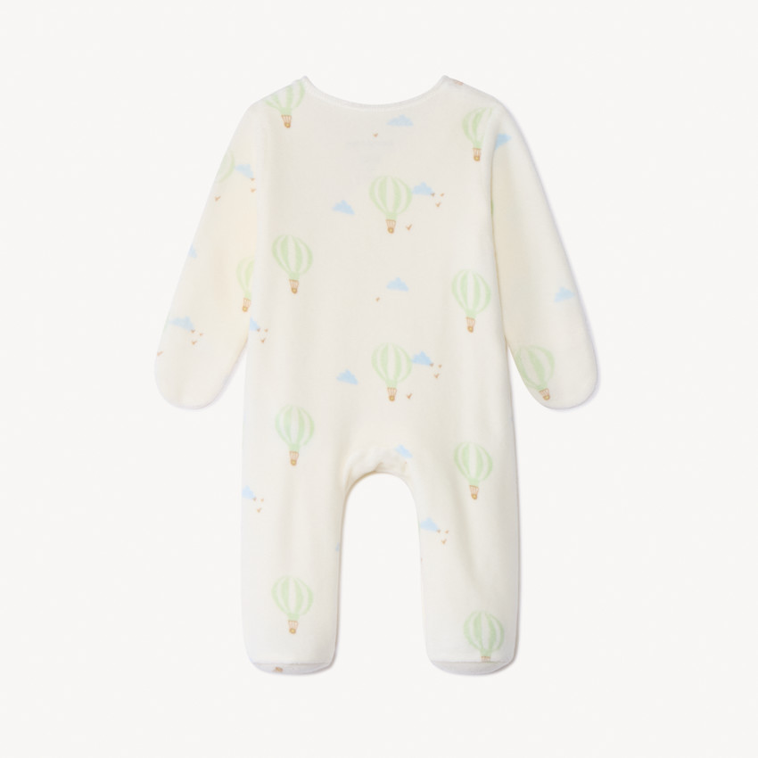 Dors-bien en velours imprimé montgolfières pour bébé prématuré 