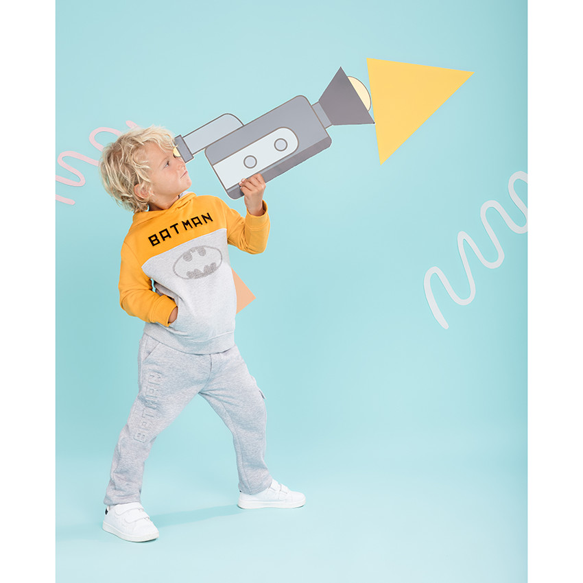 Sweat en molleton bicolore motif Batman pour enfant garçon 