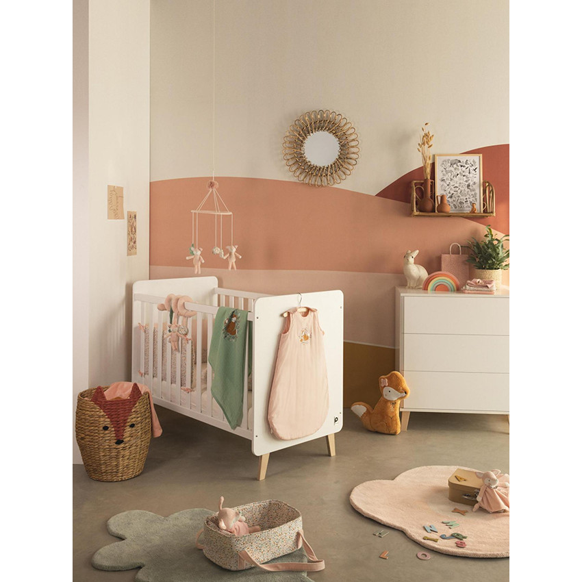Couffin à imprimé floral et peluche renard 