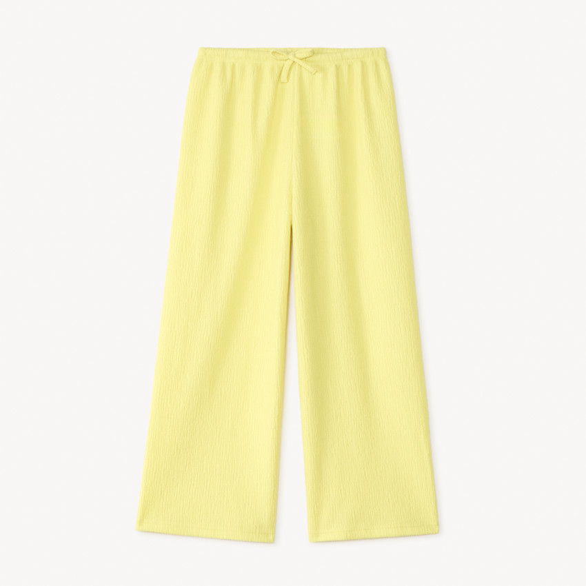 Pantalon fluide en jersey texturé uni pour fille