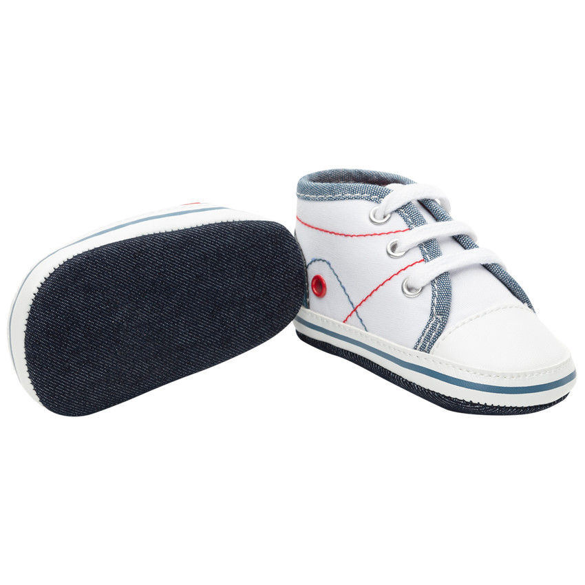 Baskets souples à détails en jean 