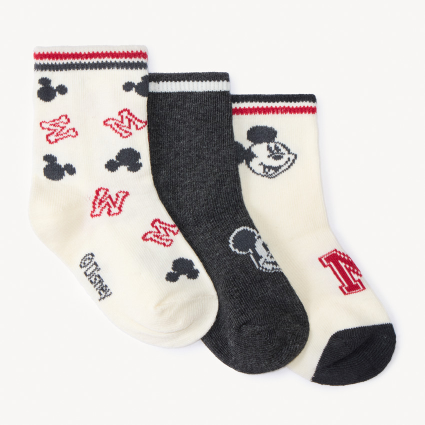 Lot de 3 paires de chaussettes normales Mickey Disney pour bébé garçon