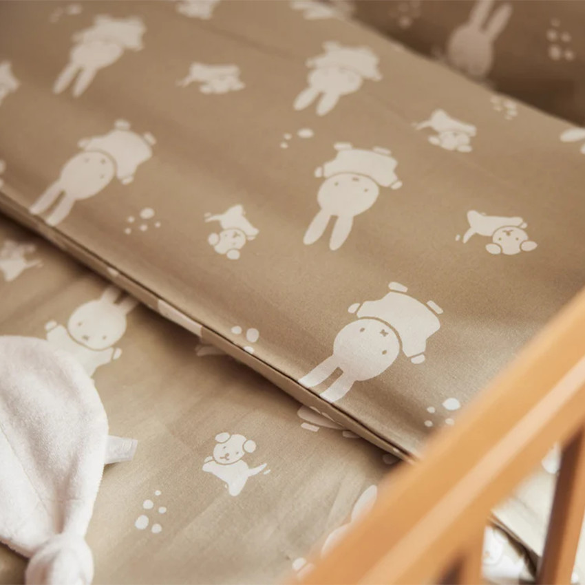 Parure de lit en coton 100 x 140 cm Miffy & Snuffy olive green 