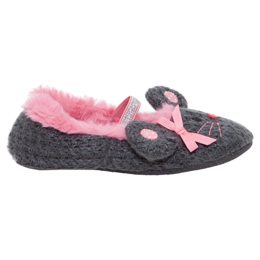 Chaussons fantaisie en tricot forme souris 
