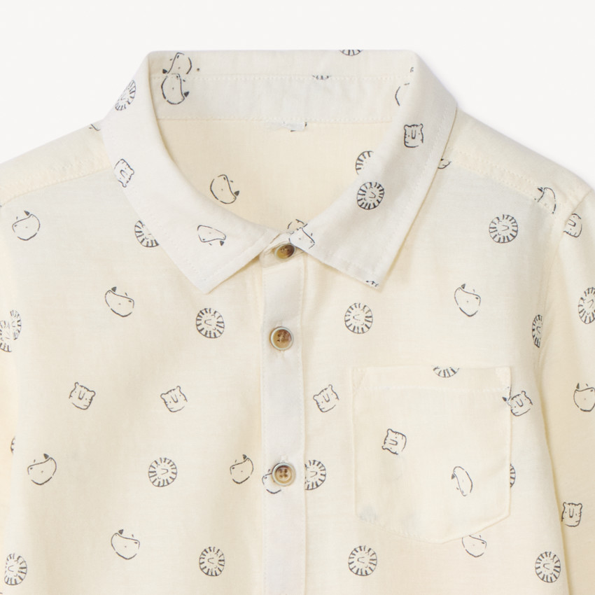 Chemise manches longues imprimé animaux pour bébé garçon 