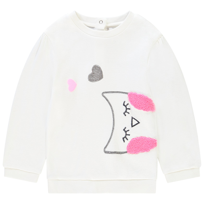 Sweat en molleton avec motif brodé pour bébé fille
