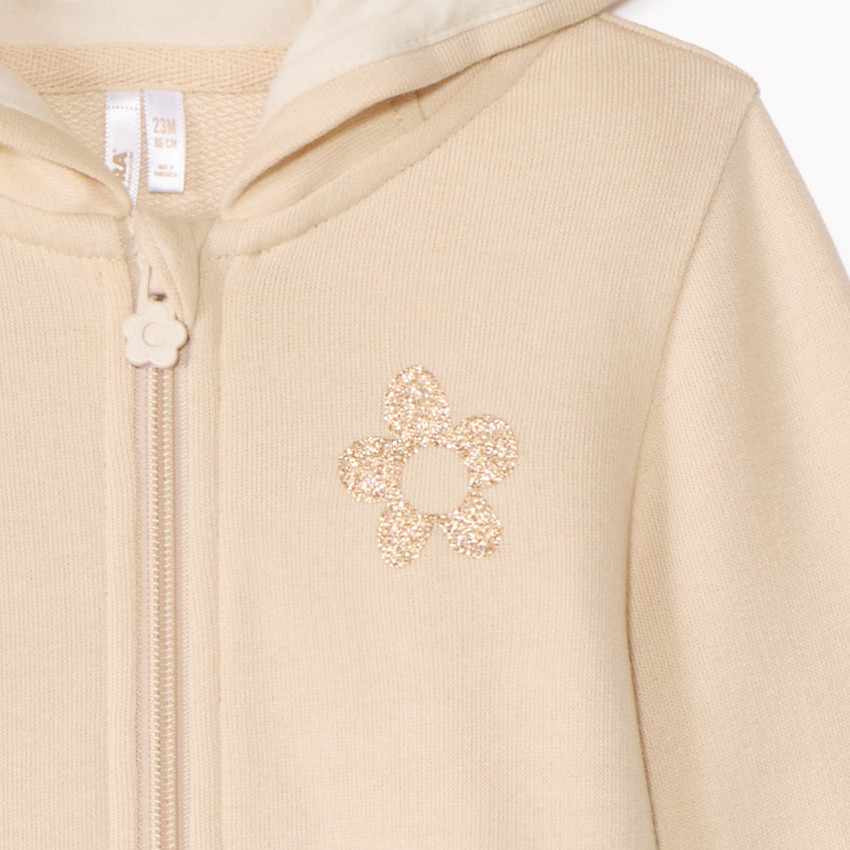 Gilet molleton à capuche ludique pour bébé fille 