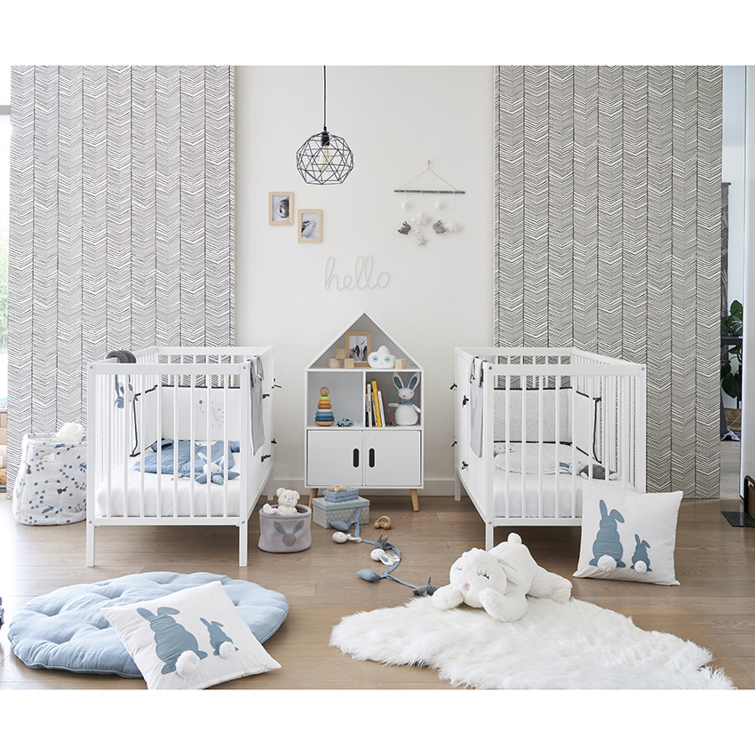 Décoration murale lapins et nuages 