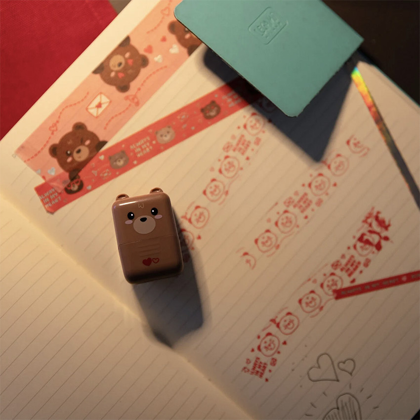 Tampon rouleau décoratif en forme d'ours 