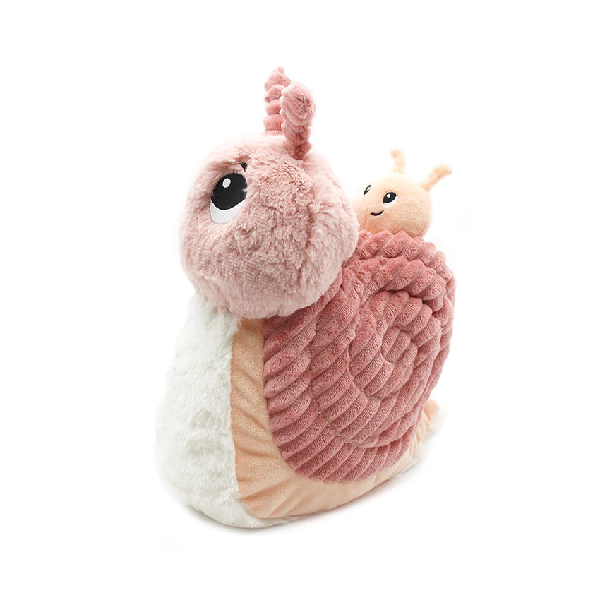 Peluche Ptipotos maman escargot Speedou et son bébé rose 