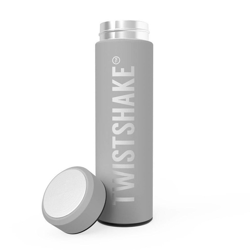 Twistshake - Bouteille isotherme 420 ml - Gris Pastel - Gris