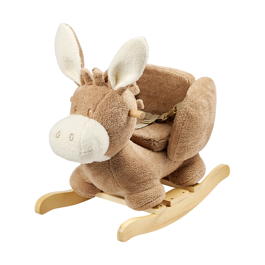 Âne à bascule en sherpa Teddy caramel 