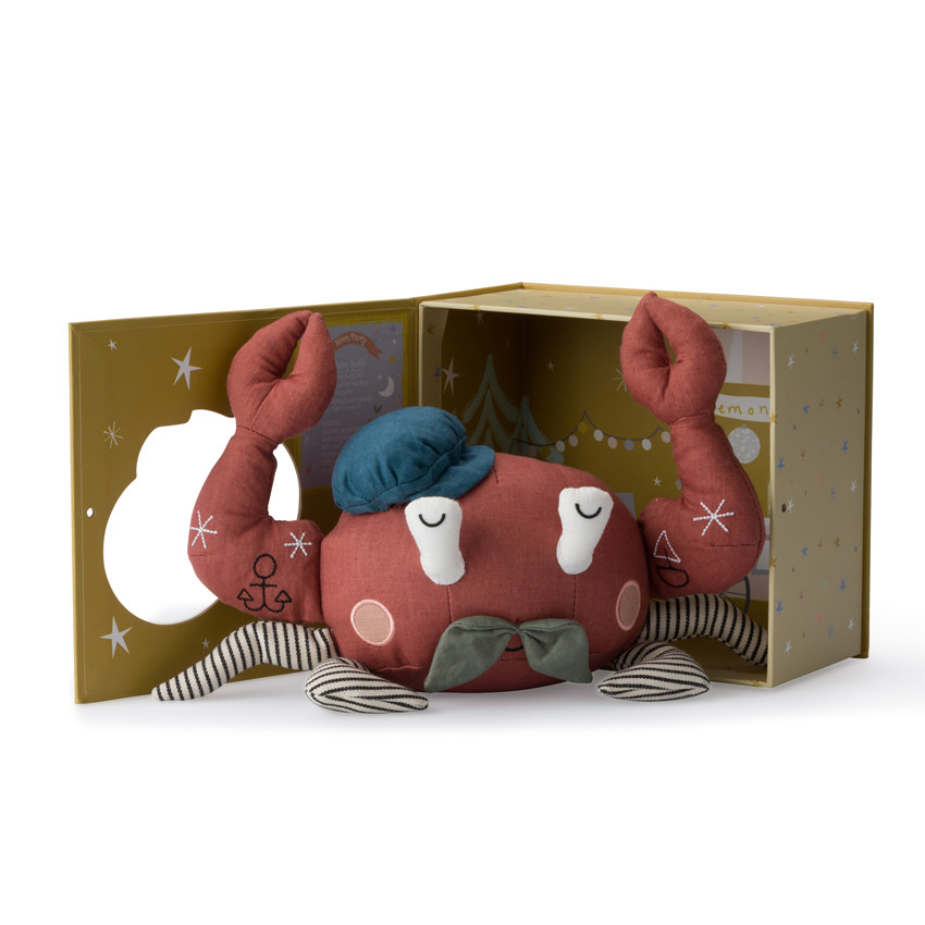 Peluche crabe avec boîte cadeau 
