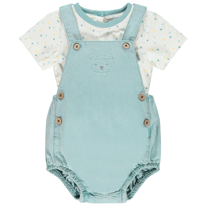 Ensemble 2 pièces salopette et t-shirt pour bébé garçon 