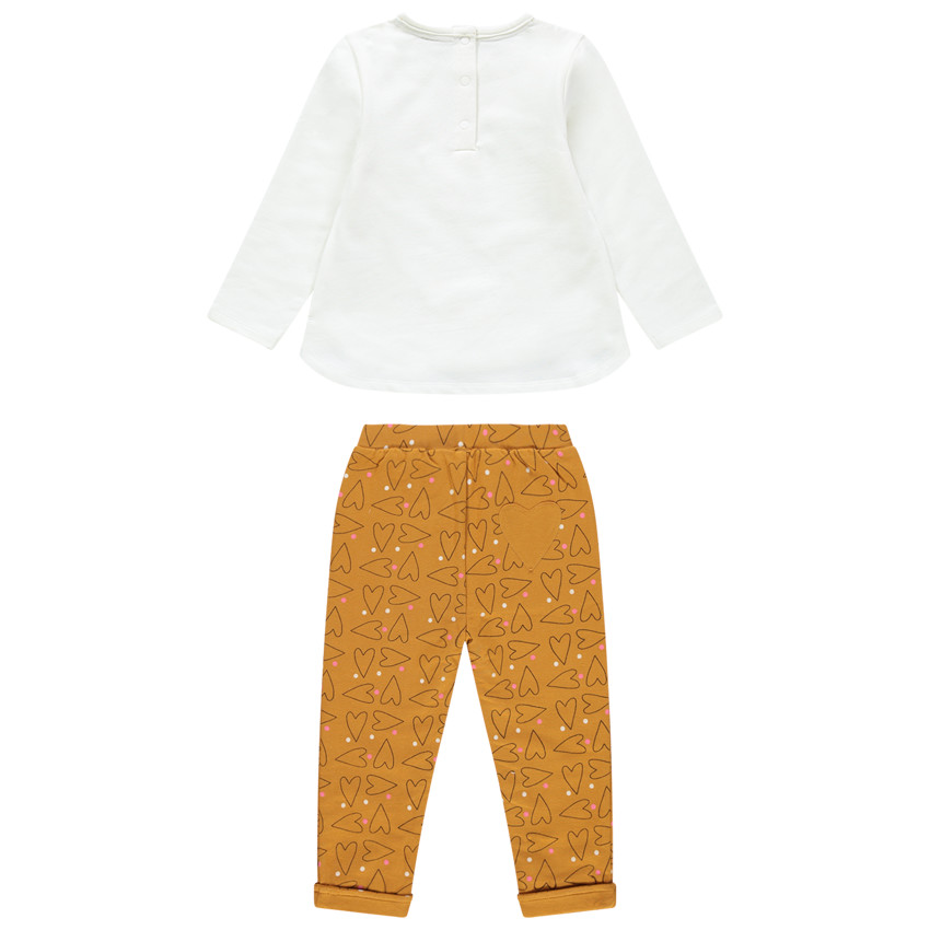 Jogging avec sweat print faon et pantalon imprimé coeurs 