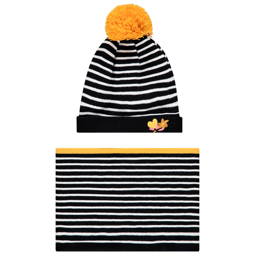Ensemble avec bonnet et snood en tricot doublés sherpa