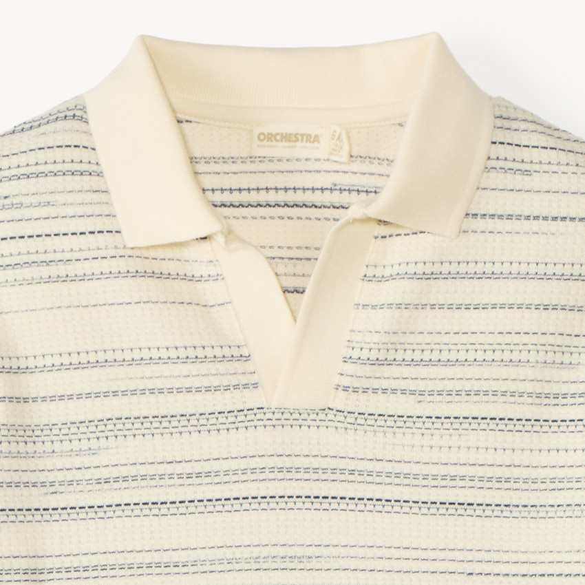 Polo manches courtes en maille fantaisie pour garçon 