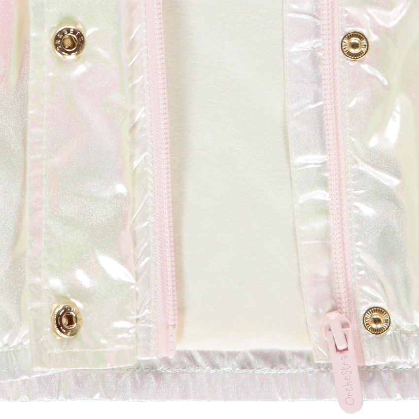 Coupe-vent iridescent à capuche pour bébé fille  