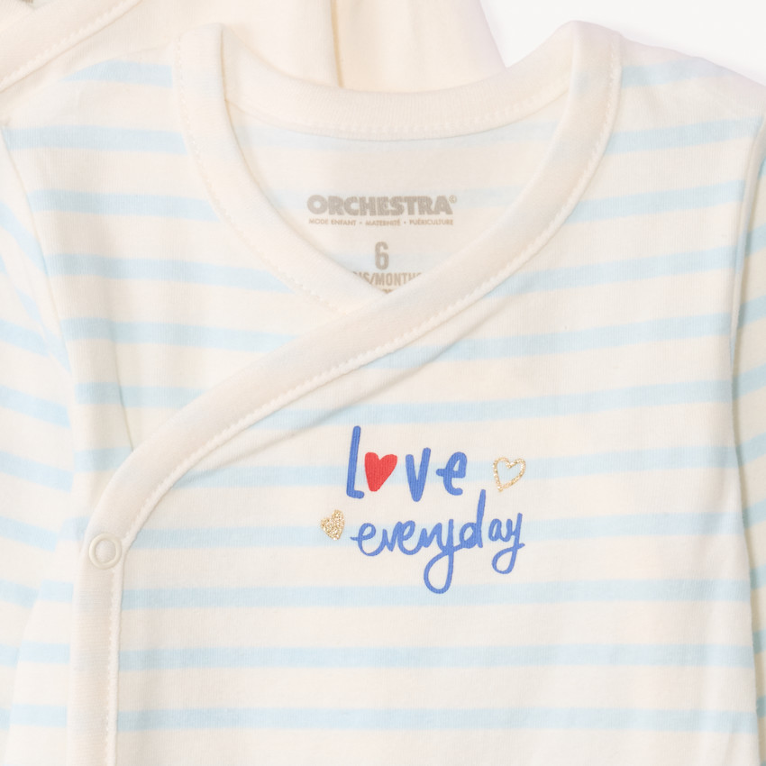 Lot de 7 bodies manches longues fantaisie pour bébé fille avec ouvertures différentes selon l'âge 