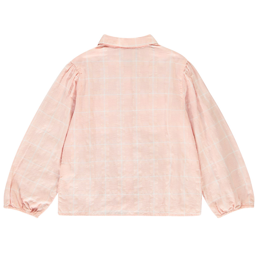 Chemise manches longues bouffantes à carreaux pour fille 