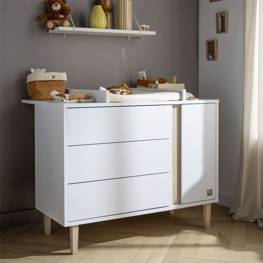 Grand plan à langer pour commode Paloma blanc 