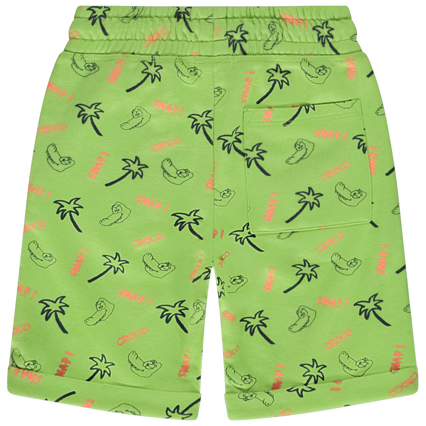 Bermuda en molleton imprimé crocodiles/palmiers pour garçon 
