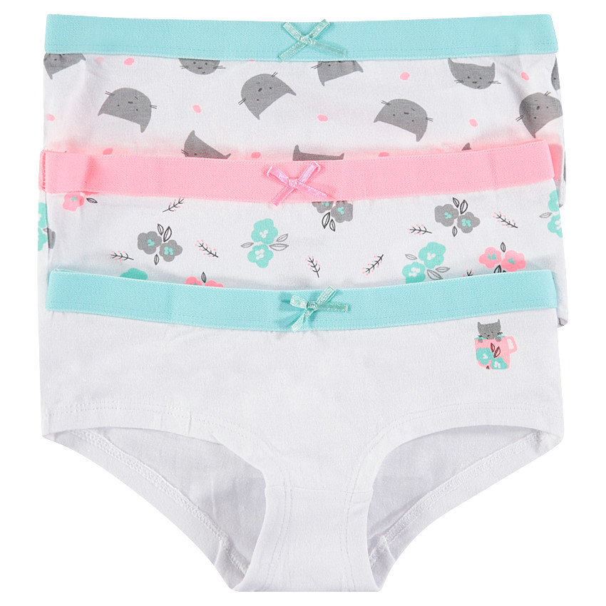 Lot de 3 shorties en coton avec motifs fantaisie printés 