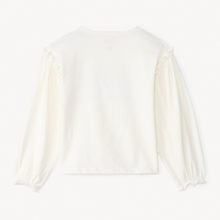 T-shirt manches longues avec nœud en tulle pour fille  