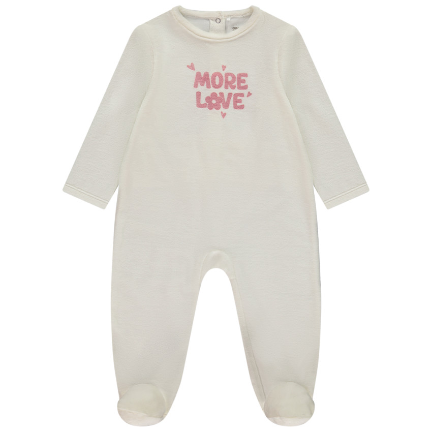 Dors-bien velours print More Love pour bébé fille