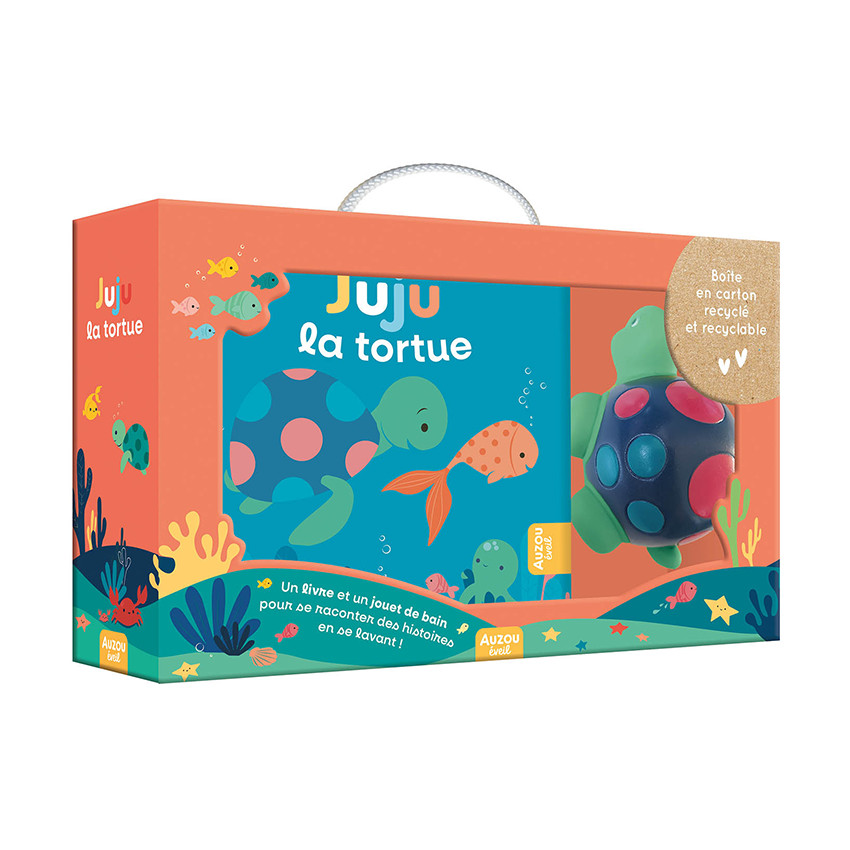 Livre de bain "Juju la tortue" avec jouet aspergeur 