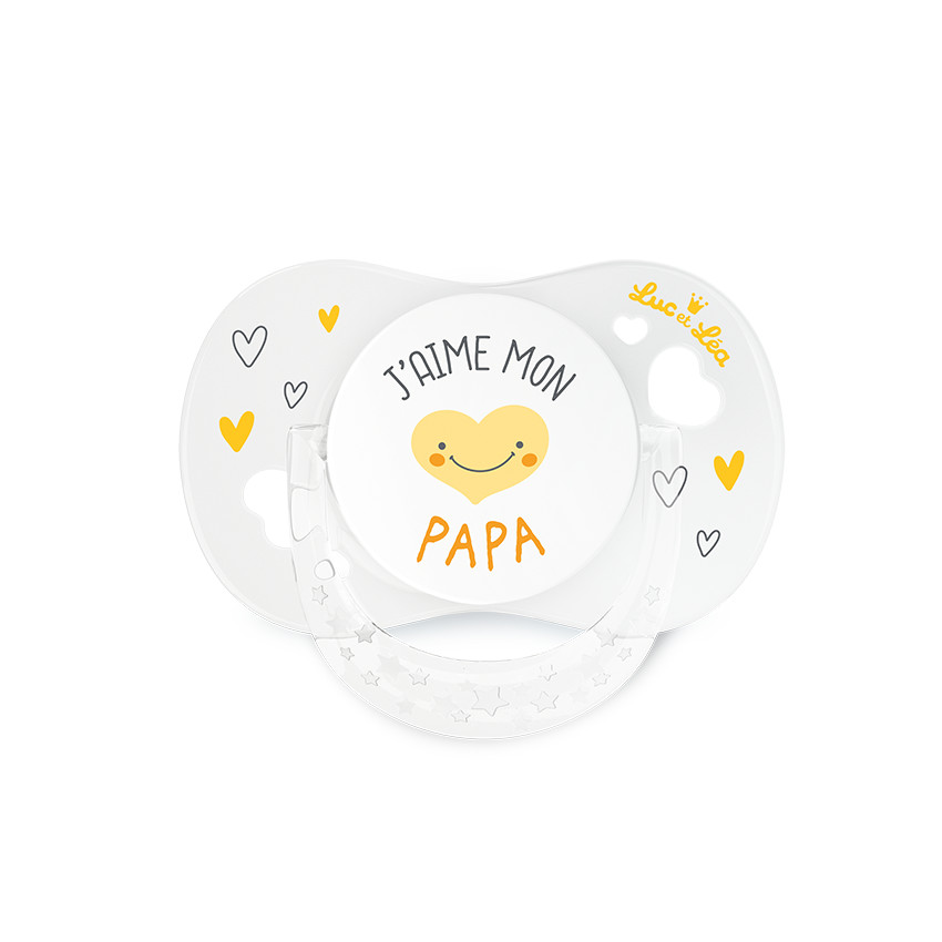 Sucette anatomique avec anneau 0-6M - J'aime mon Papa 