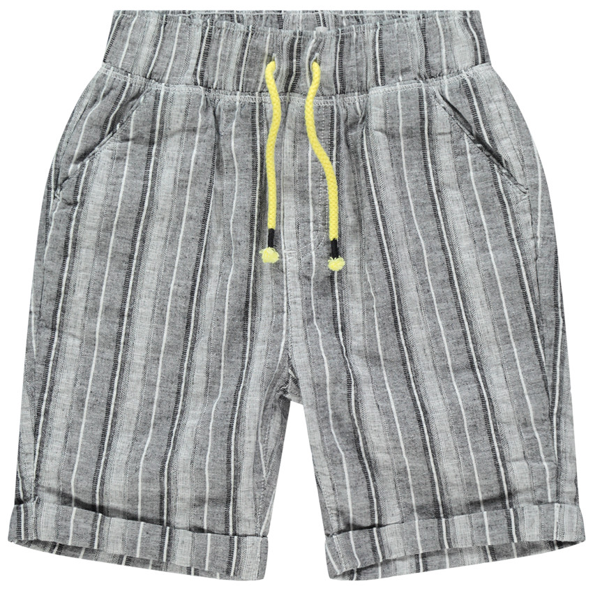Bermuda en coton et lin à rayures verticales pour enfant garçon 