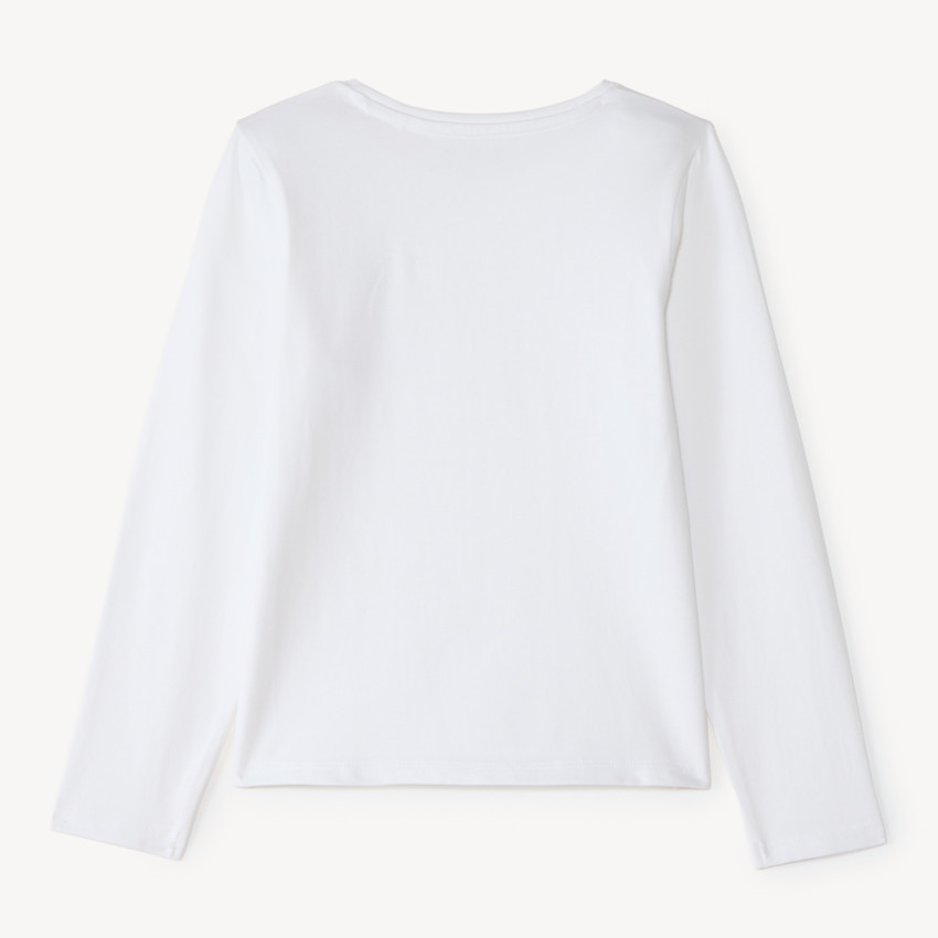 T-shirt fille à manches longues avec nœud en strass 