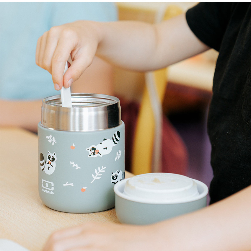 Lunchbox capsule isotherme 280ml Raccoon vert - Vert (Monbento) - Image 3