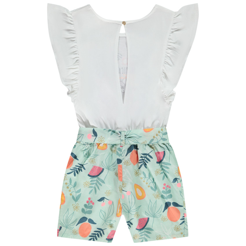 Combishort 2 en 1 fantaisie en jersey pour fille  