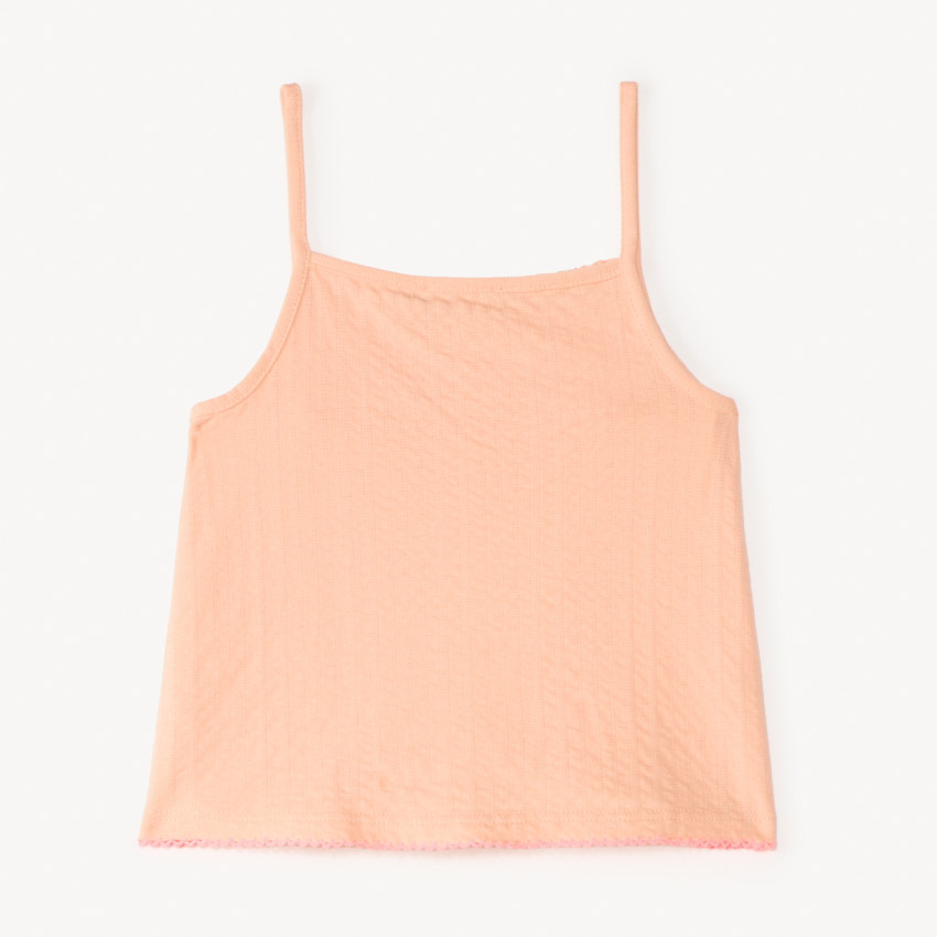 Débardeur en maille avec élastique smocké pour fille 