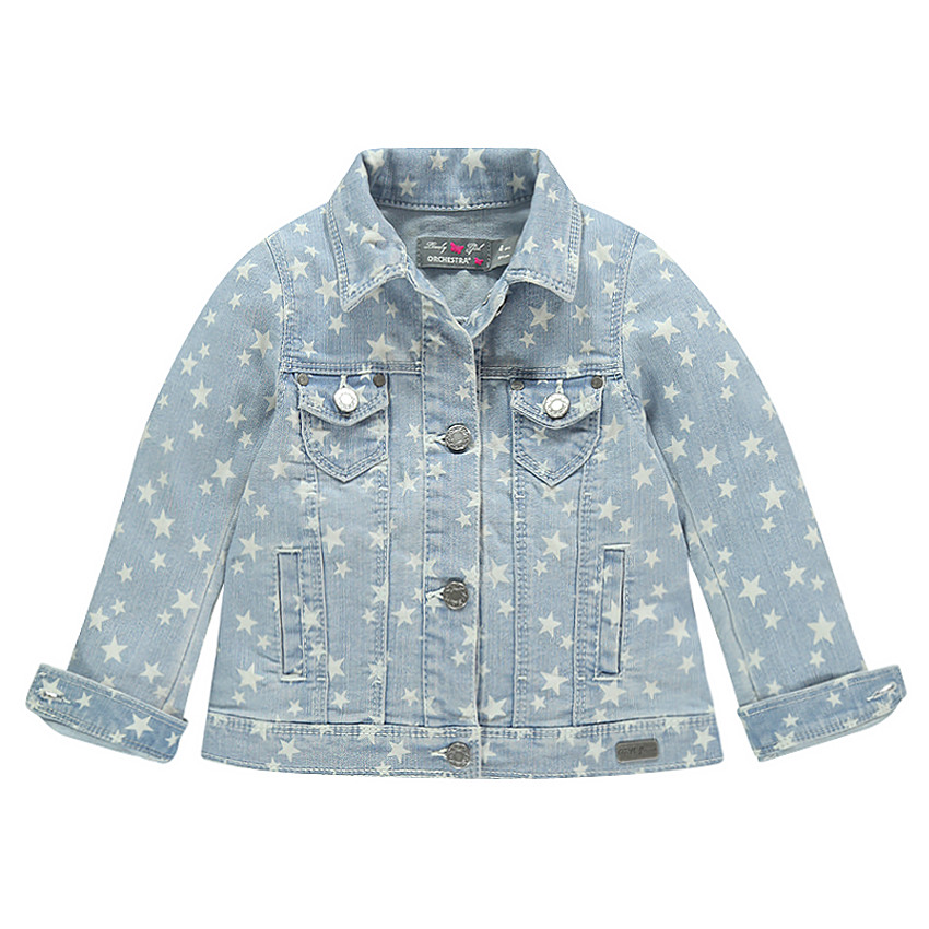 Veste en jeans imprimée étoiles 