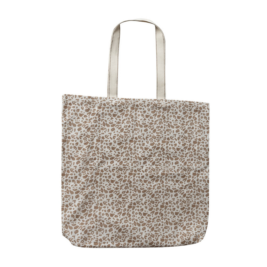 Grand tote bag imprimé léopard 
