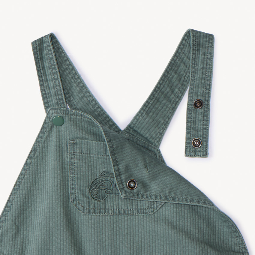 Salopette longue effet côtelé et brodée scooter pour bébé garçon 