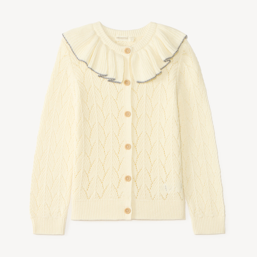 Gilet en tricot col volanté pour fille 